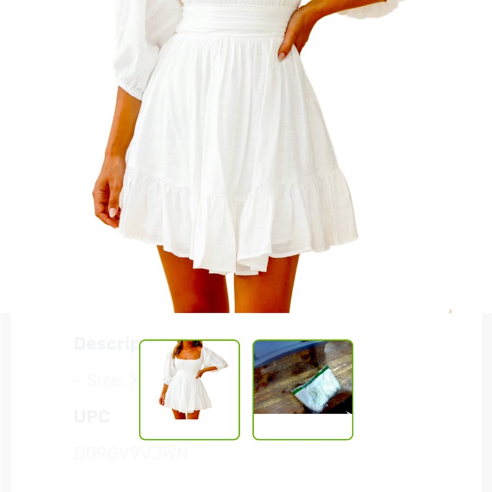 New white gauze short backless,dress